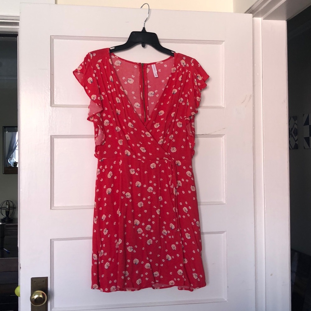 Red/pink floral dress